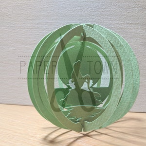Farbvorlage - Prinzessin Ariel Kugel/ Globe Pop Up/ 3D Pop Up