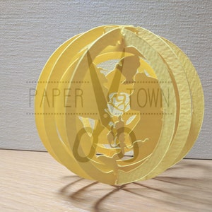 Modello a colori: sfera/globo pop-up/pop-up 3D Princess Belle