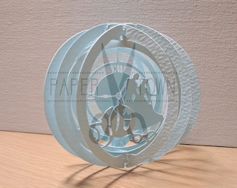 Color Template - Princess Cinderella Sphere/ Globe Pop Up/ 3D Pop Up