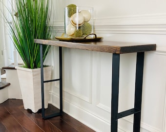 Narrow Console Table with metal legs, console table, Entryway console table, wood console table, Sofa table with metal legs