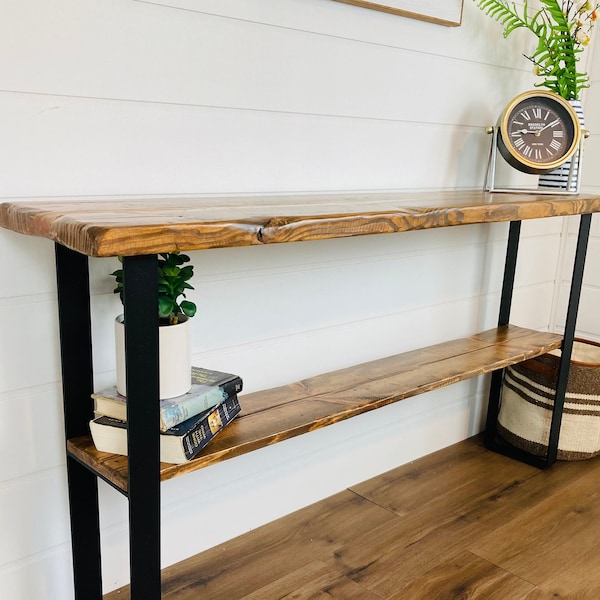 Entryway Console Table with distressed wood, Console table, Entryway console sofa table, farmhouse, entryway decor, entryway table