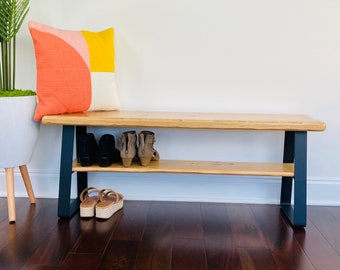 Shoe Rack and Entryway Bench Combo - Handmade Storage Solution