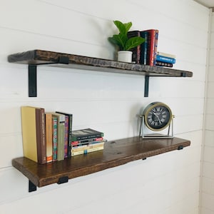 Farmhouse Bookcase Reclaimed Wood, Bookcase bookshelf, Floating Shelves. farmhouse decor, reclaimed wood floating shelves, hanging shelves image 1