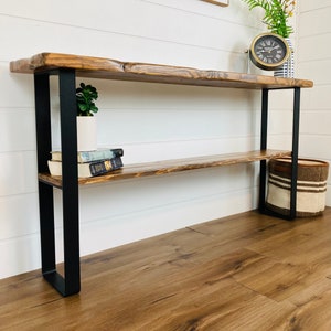 Entryway Table Console with steel Legs, Entryway table, Entryway console table farmhouse, Distressed Wood, entryway decor, entryway table