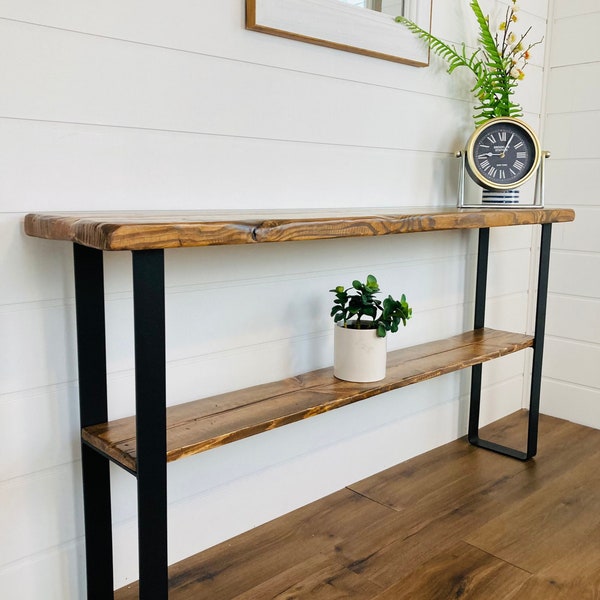 Entryway Table Console with distressed wood, Entryway table, Entryway console table farmhouse, entryway decor, entryway table