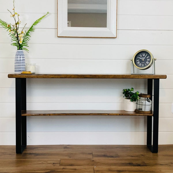 Narrow Console Table, Console Table, console table with metal legs, Farmhouse decor, narrow console table