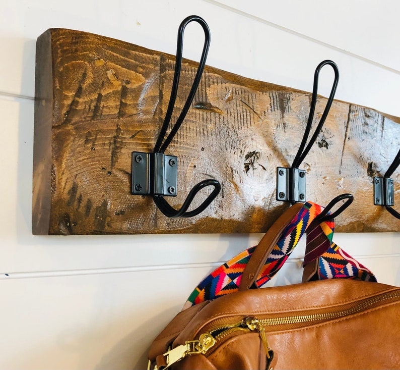 Rustic Farmhouse Coat Rack Distressed Wood Entryway Etsy