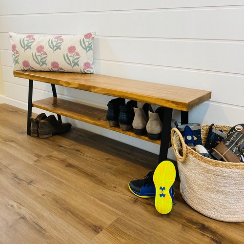 Farmhouse Entryway Shoe Rack Bench With Storage Shoe Rack Etsy