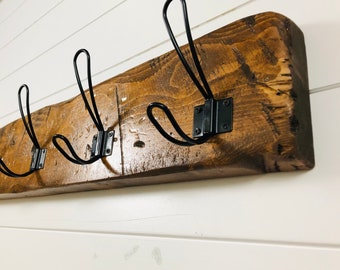 Rustic Farmhouse Coat Rack distressed wood, entryway organizer, bathroom decor, wood coat rack, wall coat rack, coat hook, farmhouse decor
