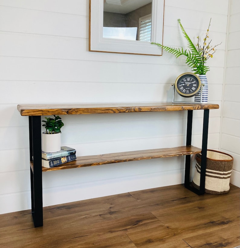 Entryway Table Console With Distressed Wood Entryway Table Etsy
