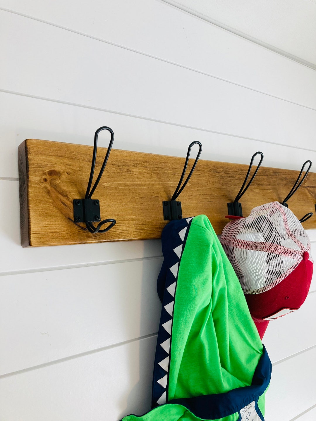 Rustic Farmhouse Coat Rack, Entryway Organizer, Bathroom Decor, Wood