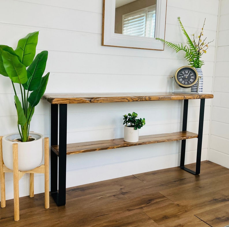 Entryway Table Console With Steel Legs Entryway Table Etsy