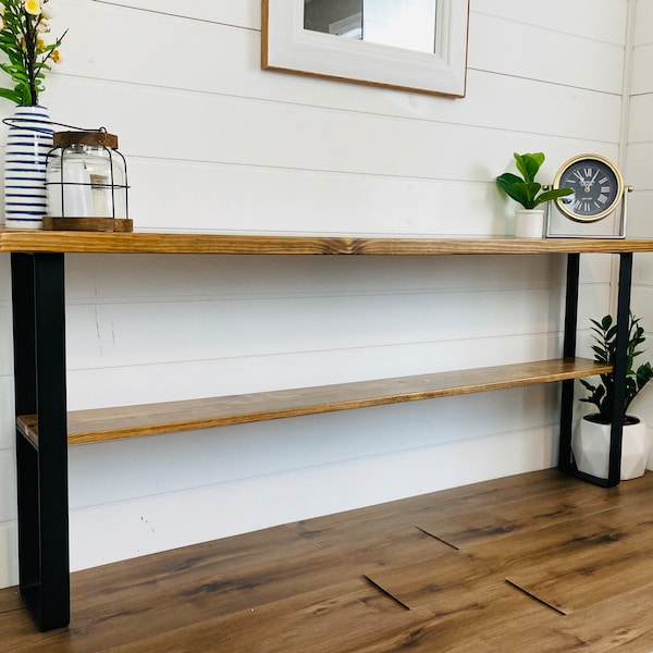 Console Table with reclaimed wood and steel legs, console table, Entryway sofa table farmhouse, entryway console table, farmhouse decor