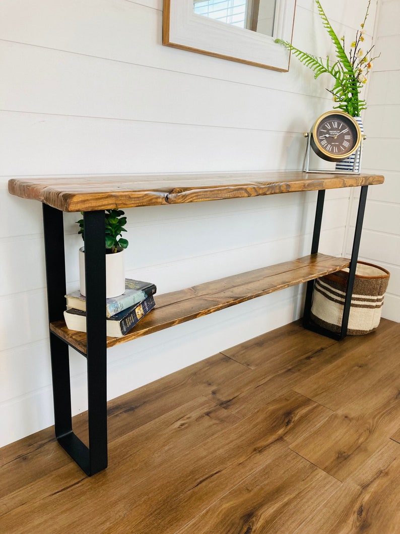 Entryway Table Console With Steel Legs Entryway Table Etsy