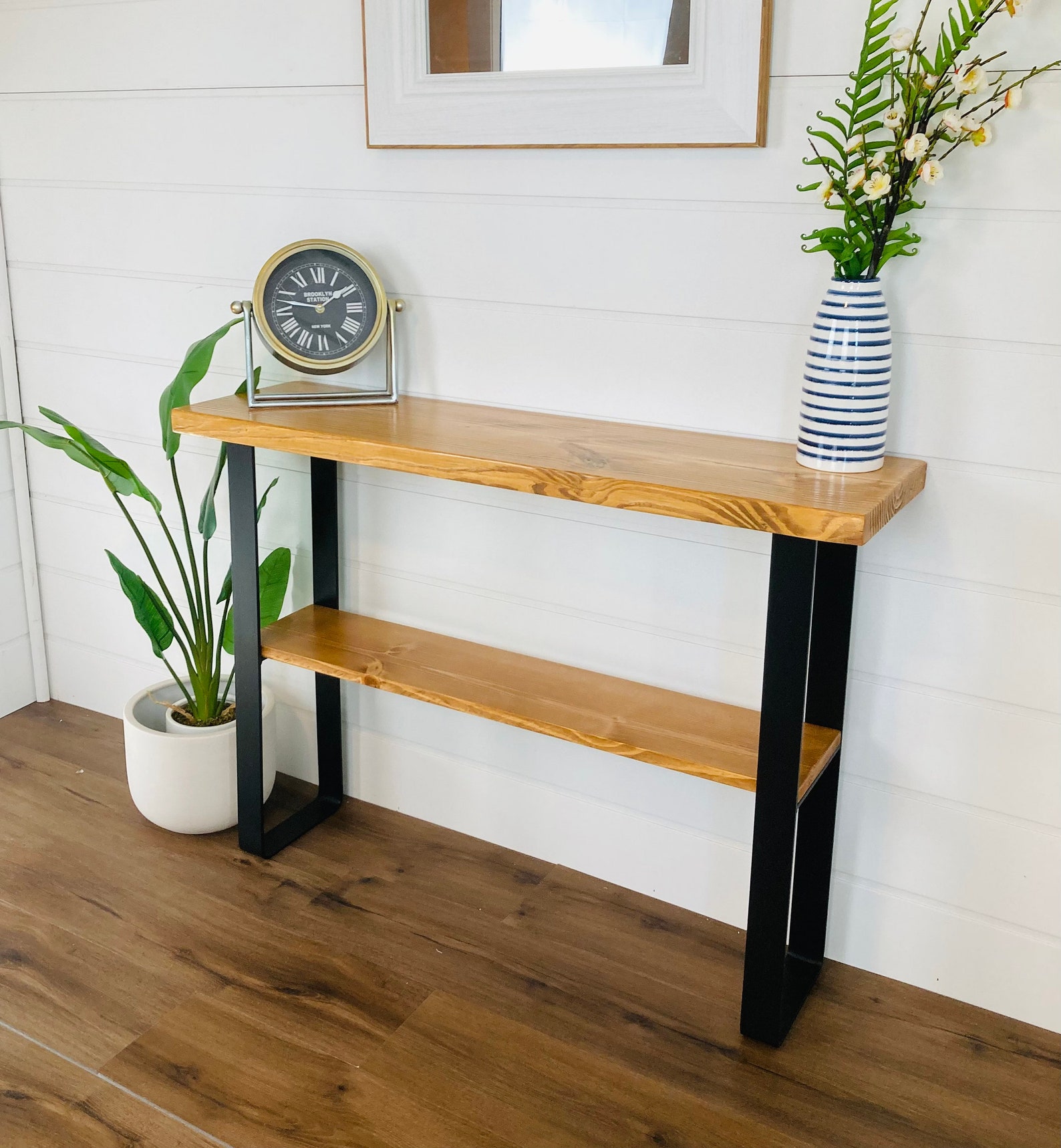 Narrow Console Table With Metal Legs Console Table Entryway Etsy