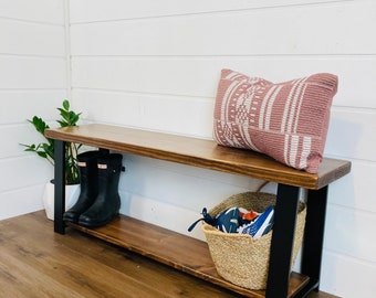 Shoe Rack Storage bench, bench, shoe rack, Entryway bench, farmhouse entryway decor,  entryway organization bench, Boho