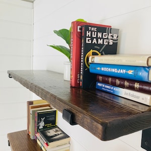 Farmhouse Bookcase Reclaimed Wood, Bookcase bookshelf, Floating Shelves. farmhouse decor, reclaimed wood floating shelves, hanging shelves image 7