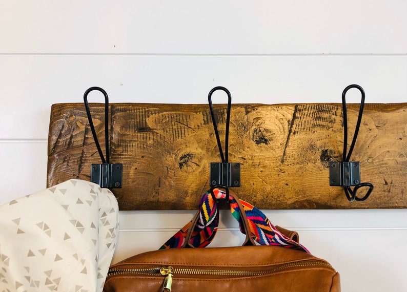 Rustic Farmhouse Coat Rack Distressed Wood Entryway Etsy