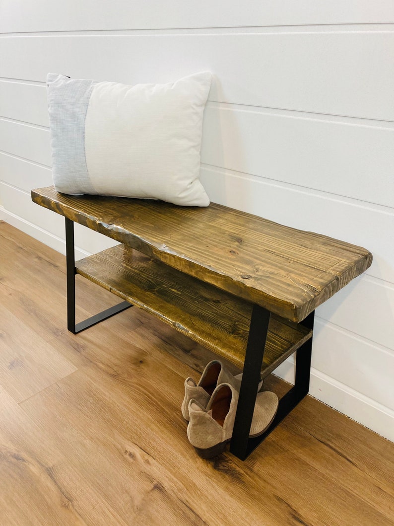 Farmhouse Entryway Bench Distressed Wood Entryway Bench With Etsy