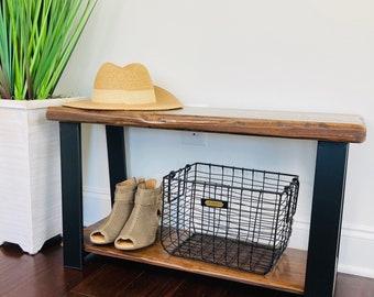 Entryway Storage Bench with Shelf, Bench, Shoe Rack, Storage Bench, Bench Legs, Solid Wood Bench, Entryway Bench with shoe storage