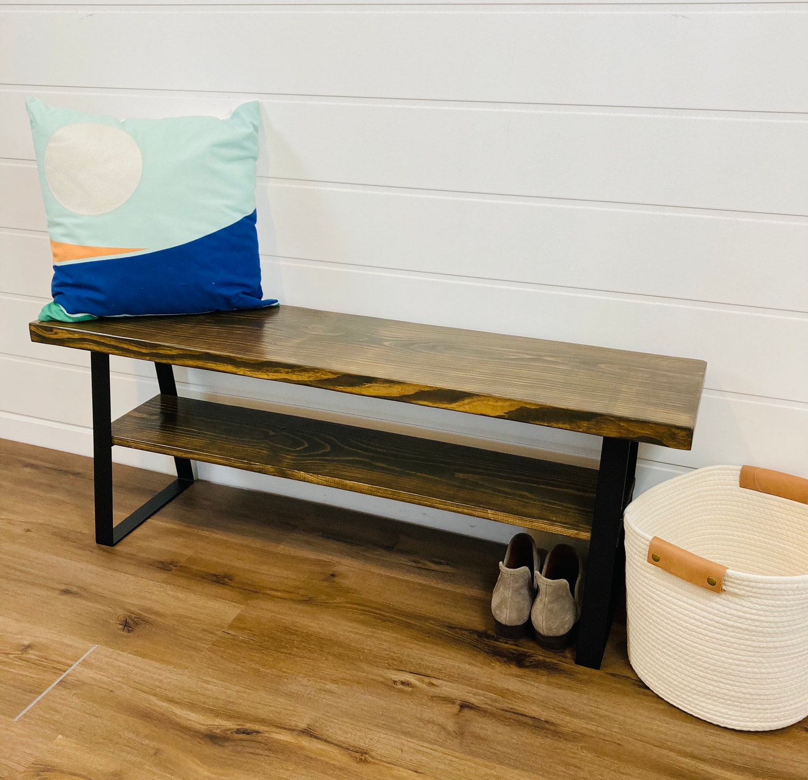 Farmhouse Entryway Shoe Rack Bench With Storage Shoe Rack Etsy