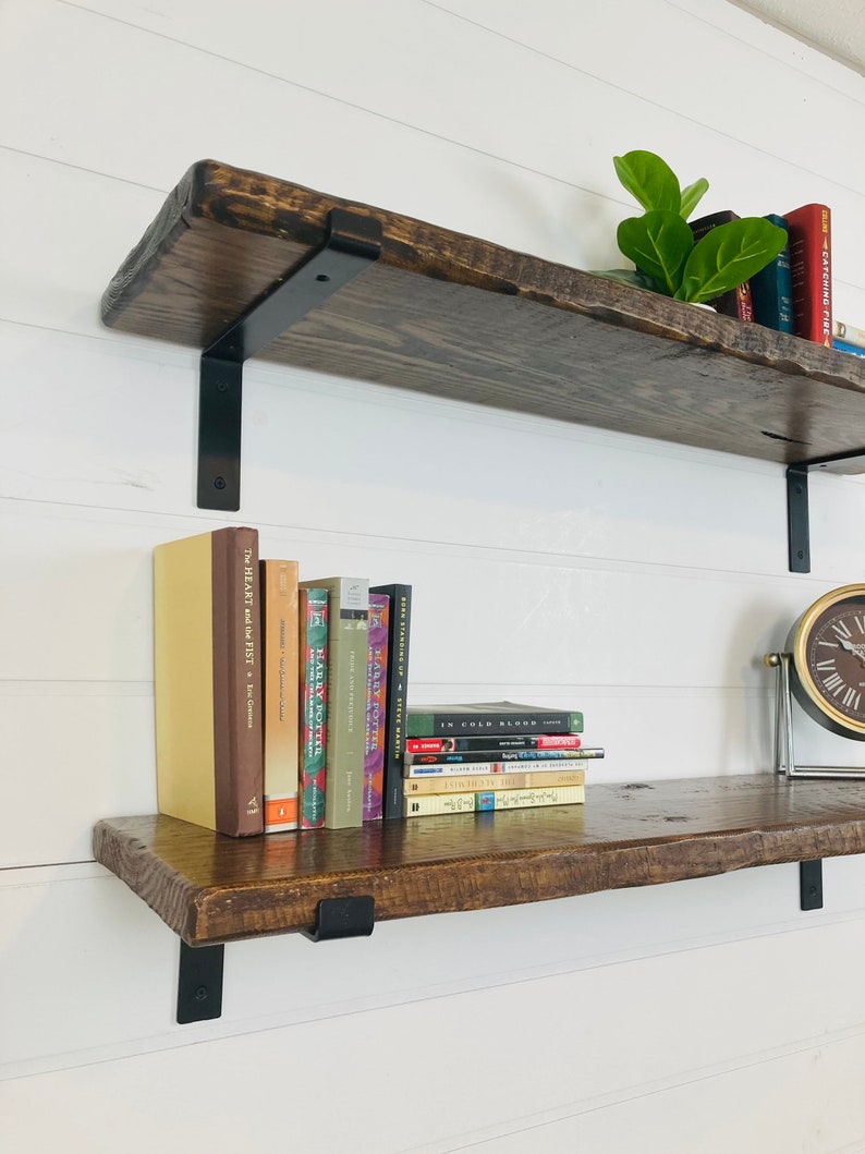 Farmhouse Bookcase Reclaimed Wood, Bookcase bookshelf, Floating Shelves. farmhouse decor, reclaimed wood floating shelves, hanging shelves image 5