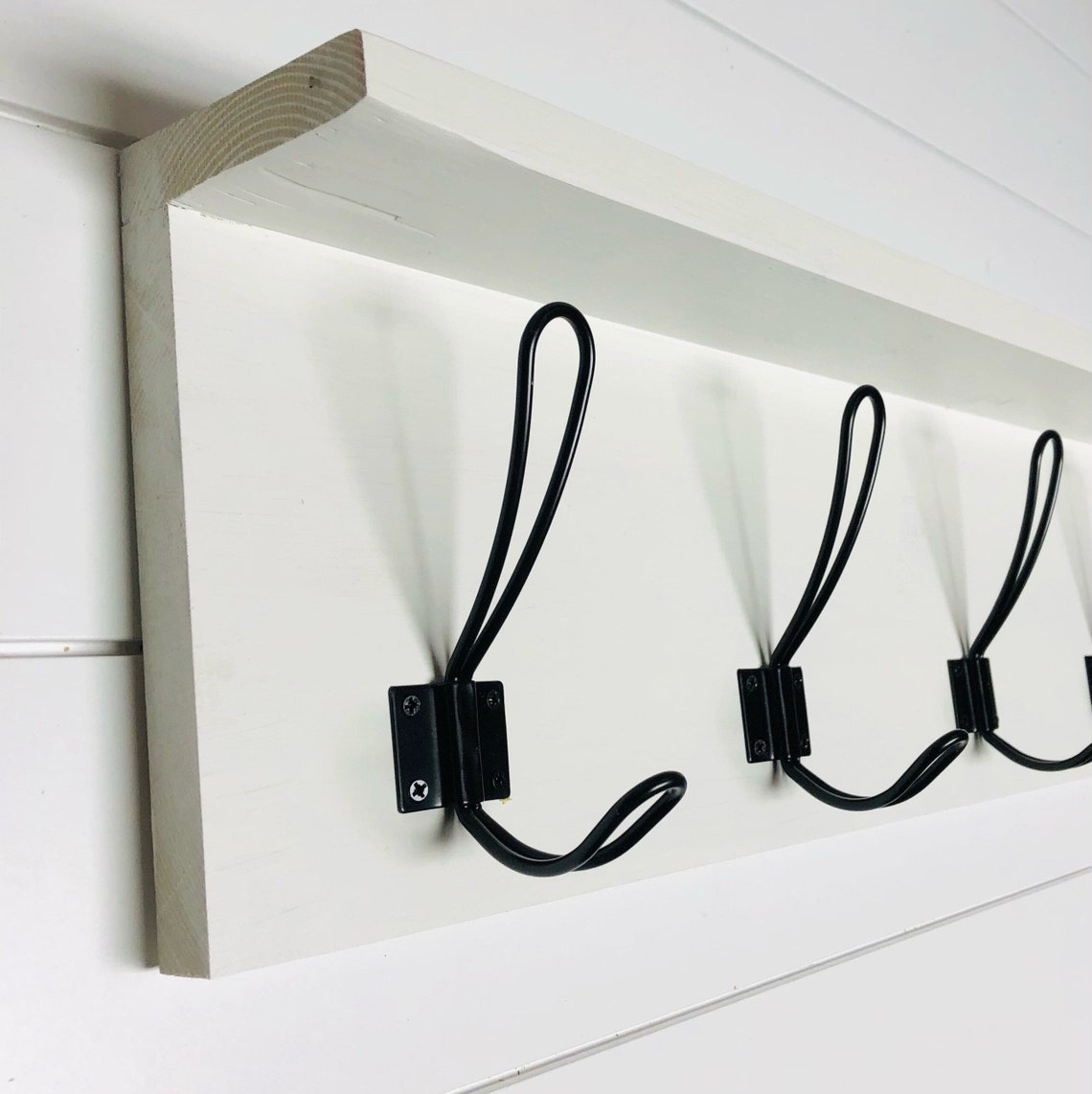 Rustic farmhouse Coat Hook Rack with Shelf coat rack wall Etsy