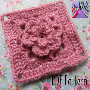 Flower Granny Square Pattern - PDF Crochet Pattern