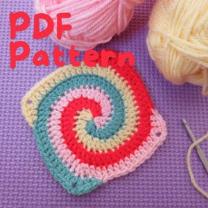 Spiral Granny Square - Crochet Pattern - PDF Pattern