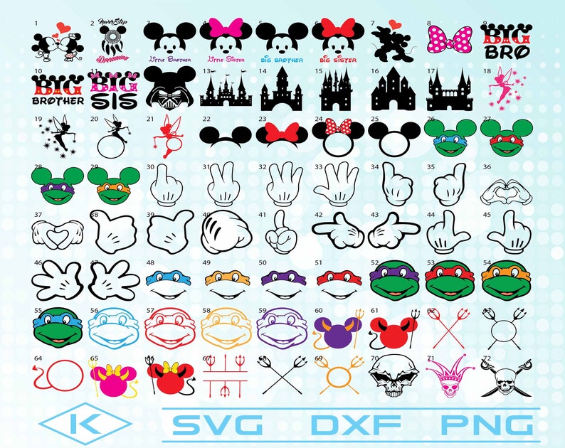 Download Mickey Bundle SVG Disney Bundle SVG Clipart Silhouette and | Etsy