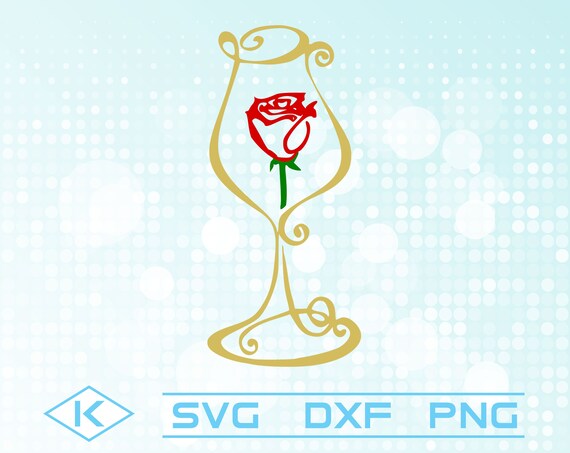 Download Beauty And The Beast Wine Glass Svg Clipart Silhouette And Etsy