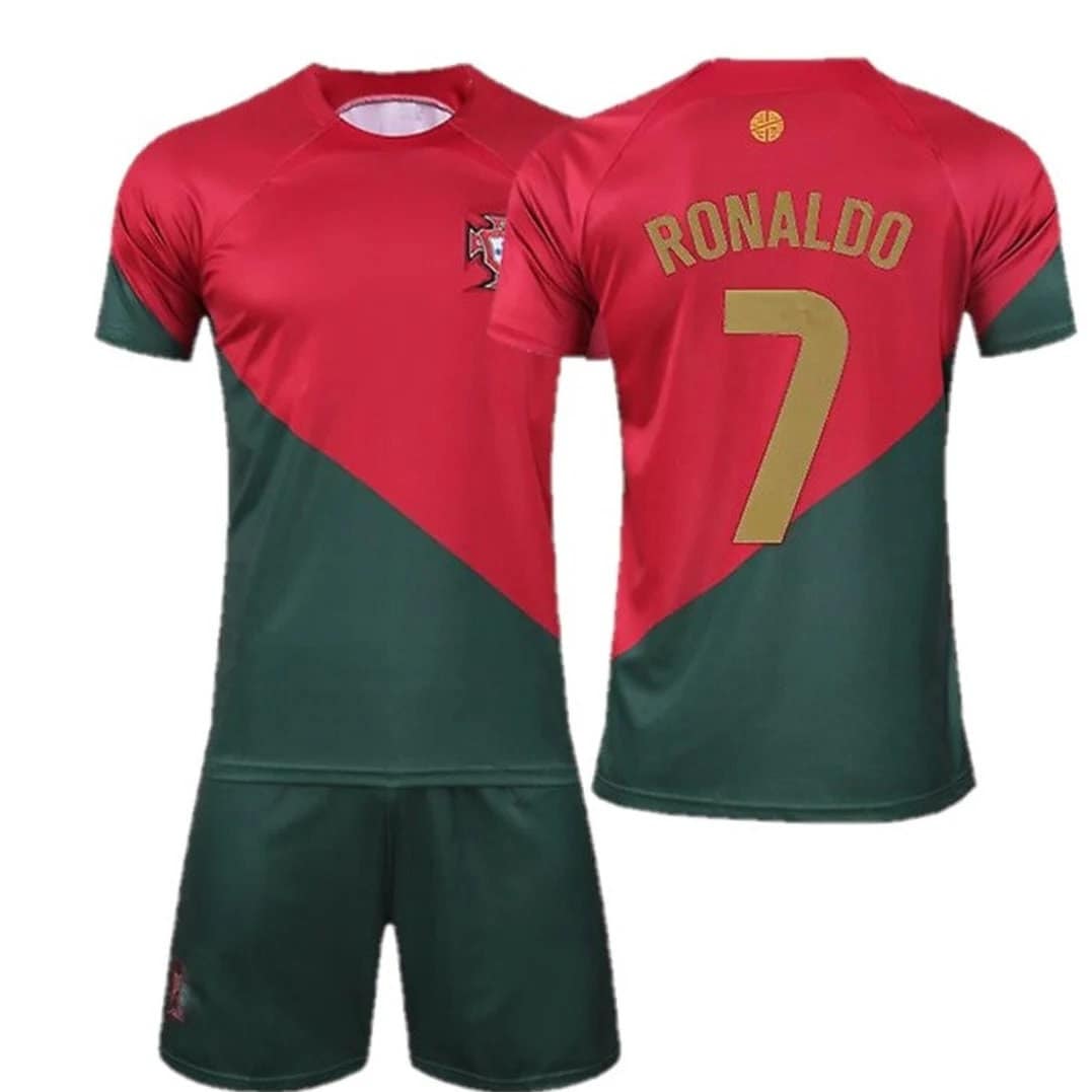 2-14 Ages Childrens Sizes JTex Portugal 2019-20 Ronaldo Home Away Jersey Children with Shorts and Socks 