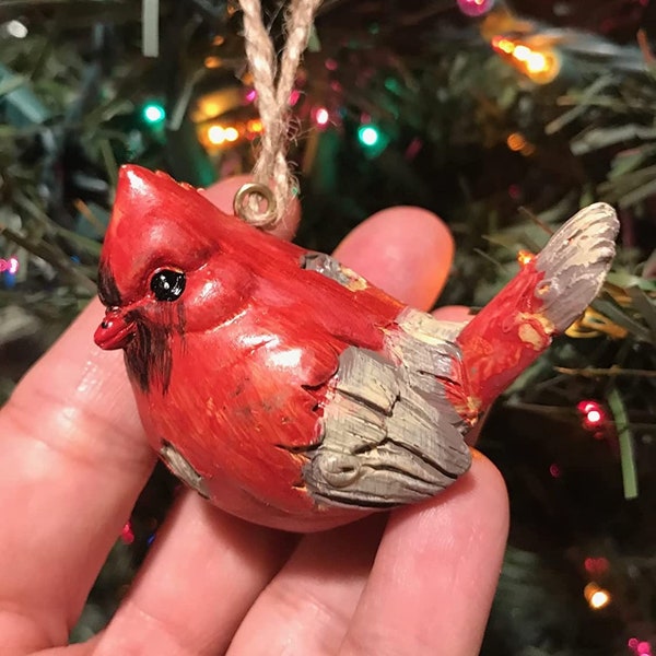 Cardinal Red Bird Christmas Ornaments Xmas Tree Ornament Great Gift Idea Good Luck Sign of a Visitor from Heaven Holiday Decoration Red Bird