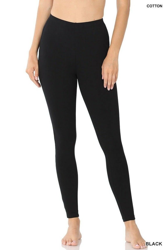 Premium Cotton Full Length Leggings Yoga Pants for Women Stretchy