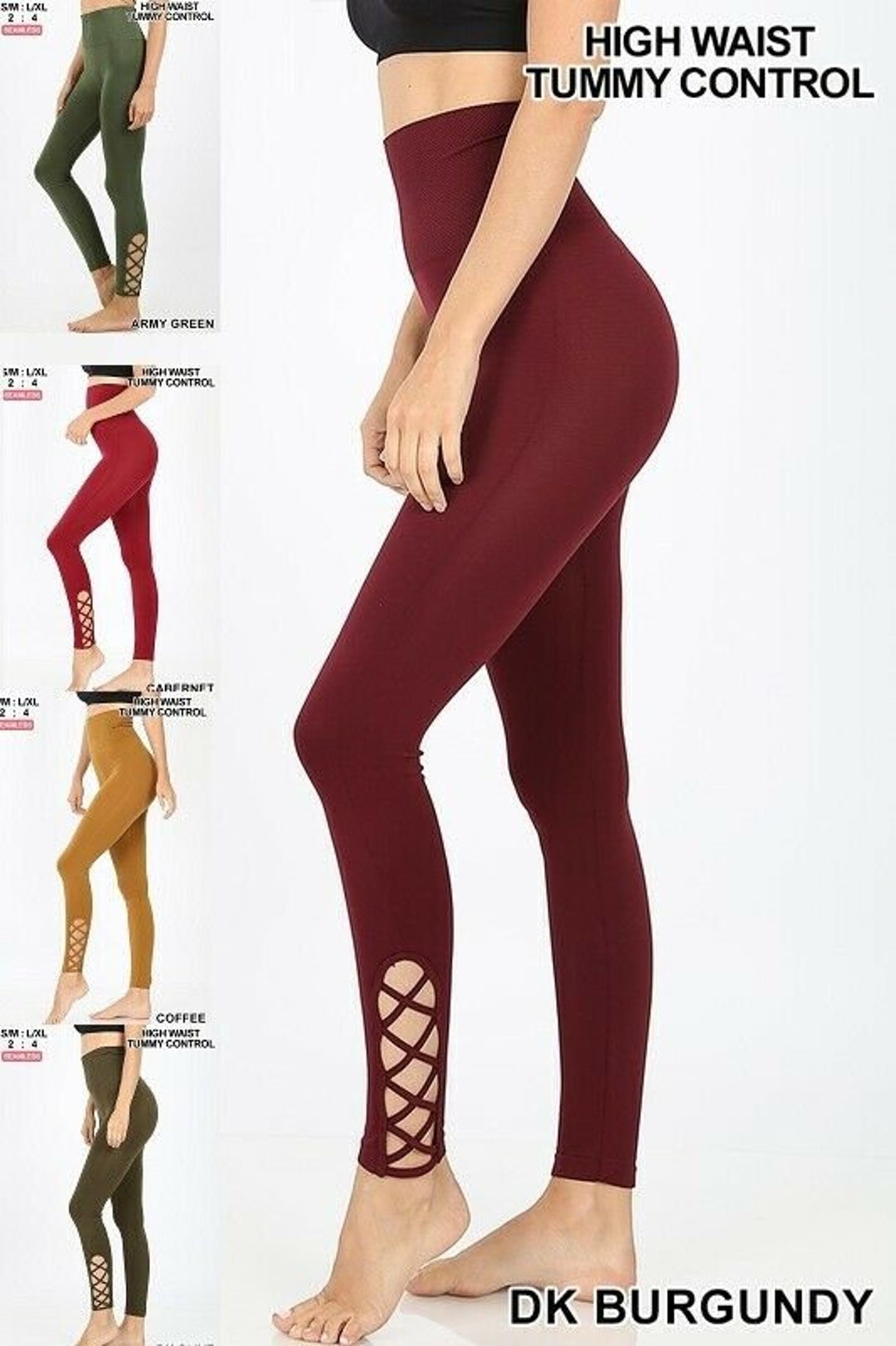 Premium Cotton Full Length Leggings Yoga Pants for Women Stretchy Workout  Basic Everyday Quality Fabric Solid Black Grey Green Pink S M L XL 