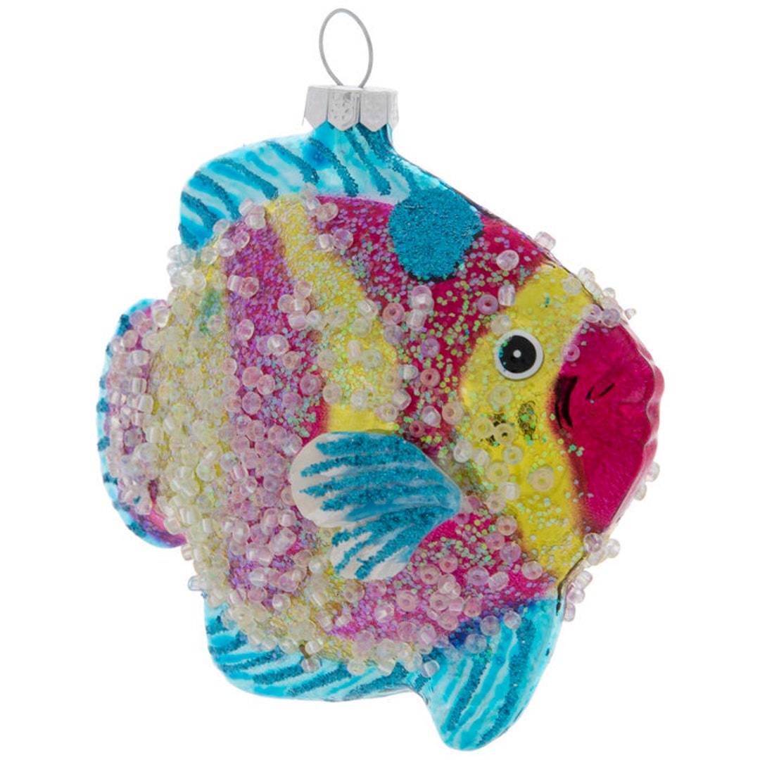 Tropical Fish Christmas Ornament Ocean Nautical Decor Coastal Angelfish  Glass Hanging Tree Decorations Great Gift Idea -  Australia