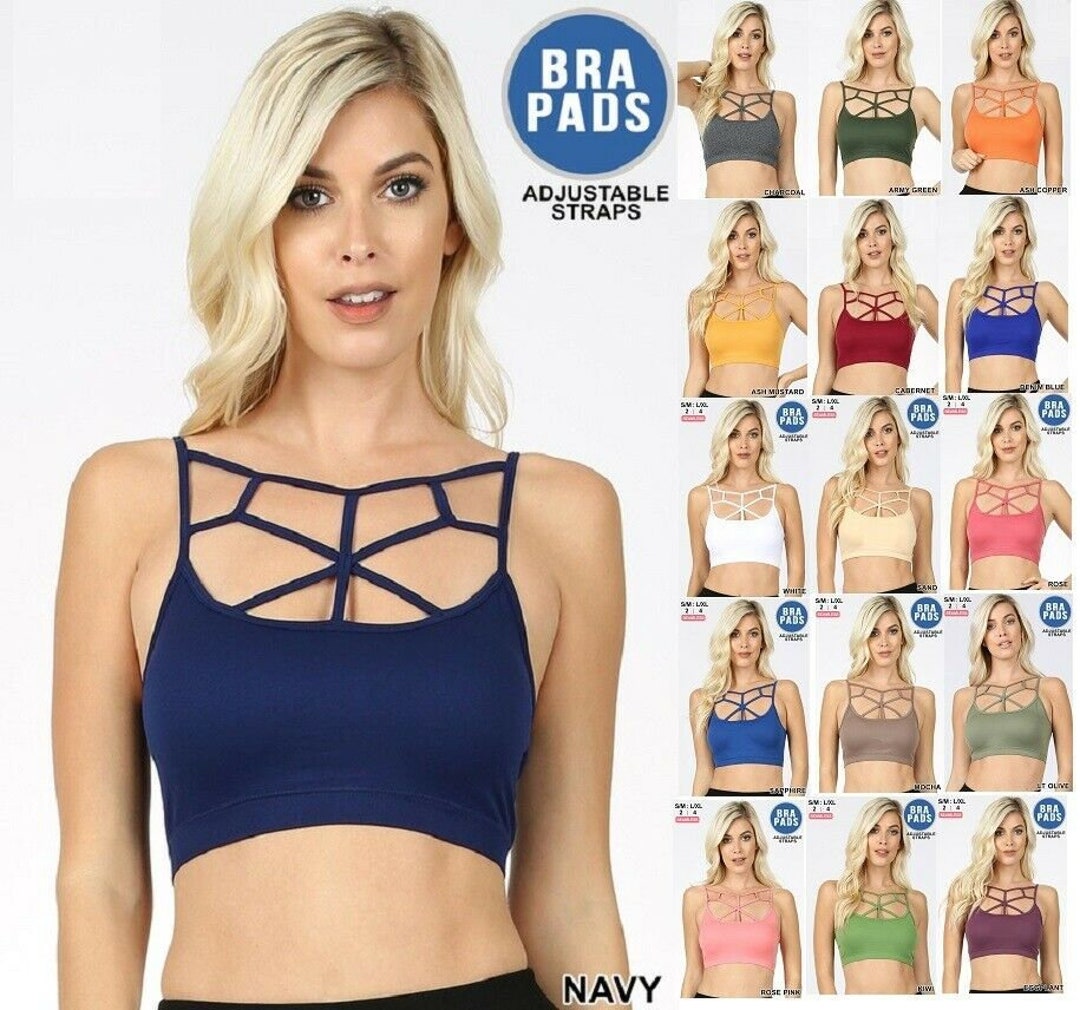 Padded Cage Bralette Sports Bra Crop Top Strappy Criss Cross Workout Yoga  Women Web Front Sexy Bralette Mothers Day Gift Idea Valentine 
