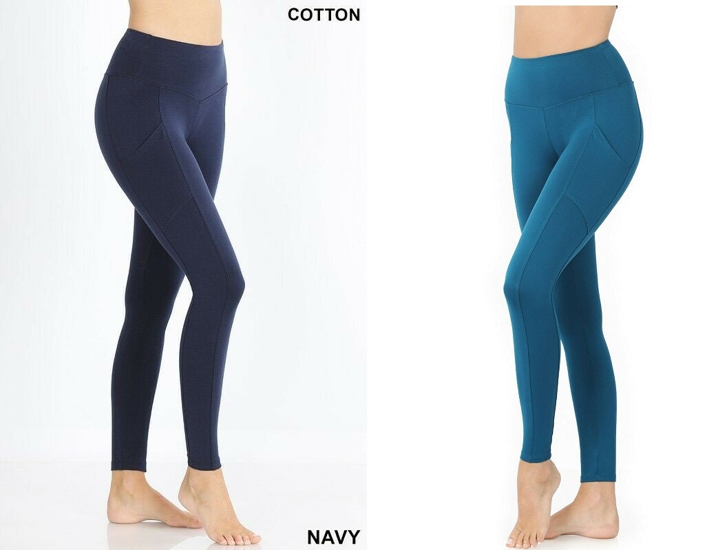 Zenana Premium Cotton Wide Waistband Full Length Leggings