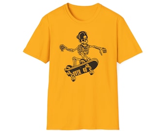 Skateboardtröja för över 40 - Unisex mjuk t-shirt, skateboardtröja, skateboardgåva, skateboardkläder, skatertröja, skaterälskare