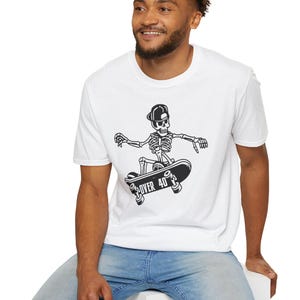 Over 40 Skate Tee - Unisex Softstyle T-Shirt, Skateboarding Shirt, Skateboarding Gift, Skateboarder Apparel, Skater Tee, Skateboard Lover