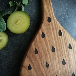 Wooden cheese board, Handmade charcuterie board, Water drops illustration, Stay hydrated, Board with handle, Raindrops, Design cutting board image 4