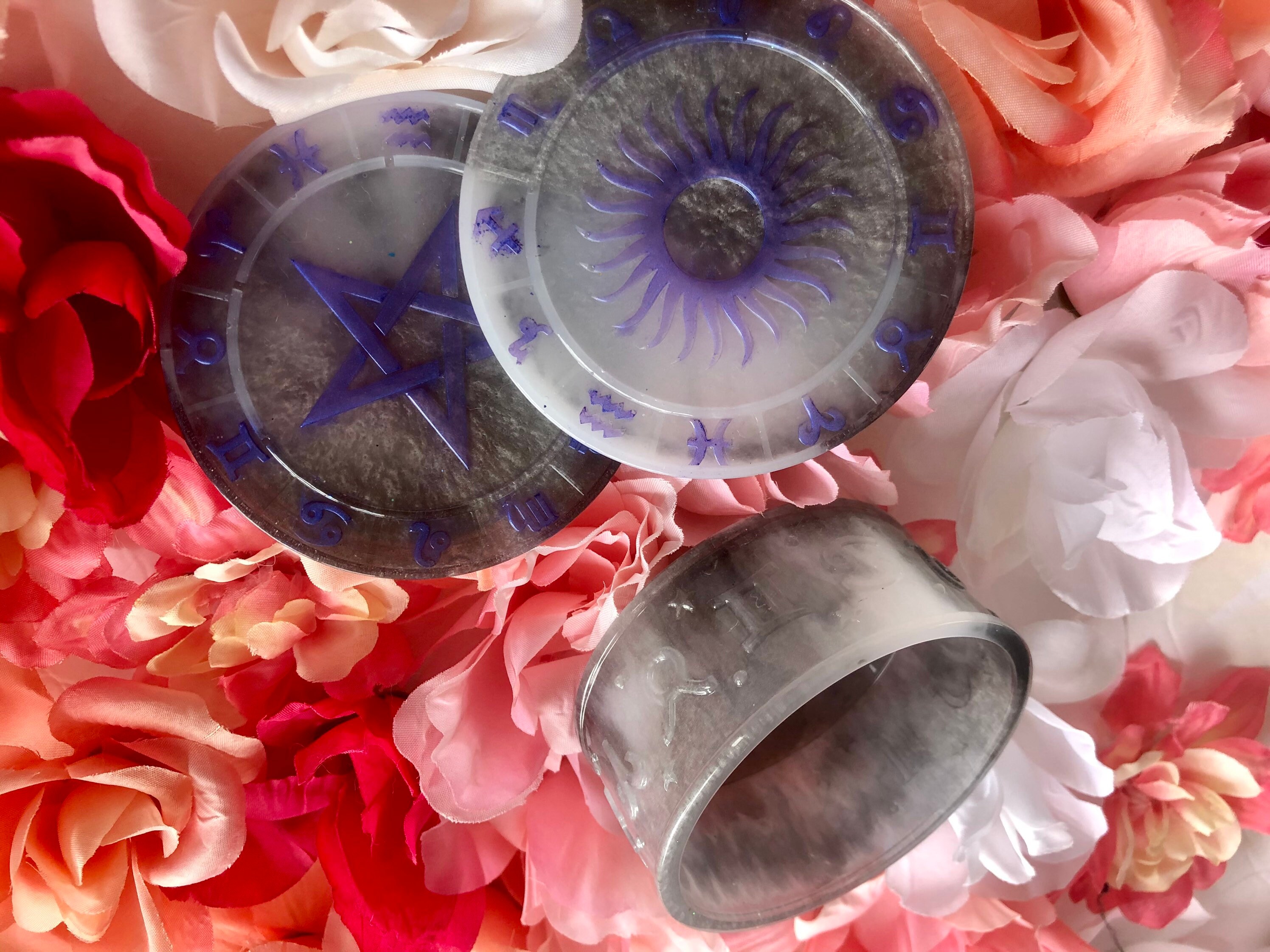 Zodiac Sign Container / Jar / Crystal Holder / Coaster Etsy