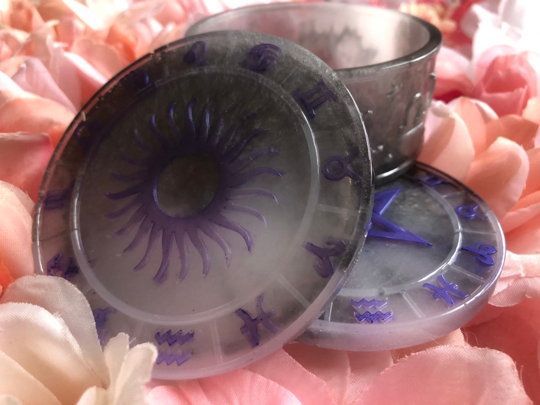 Zodiac Sign Container / Jar / Crystal Holder / Coaster Gift Etsy