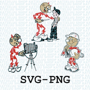 Reddy kilowatt svg, png - Funny Electrician Warning - Reddy kilowatt - Remember Kids, Electricity Will Kill You