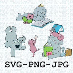 Baixar elefante e porquinho svg, png, elefante svg, porquinho svg, gerald e porquinho svg. Adesivo transparente de anime, clipart de mo willems