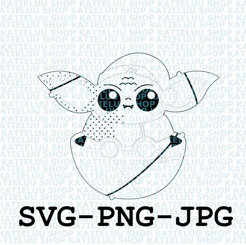 Download Baby Yoda SVG and PNG Silhouette Baby Yoda Christmas Star ...
