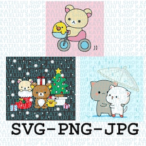 Rilakkuma Svg, Clip art, Digital download, Rilakkuma Christmas SVG - Christmas SVG, Silhouette