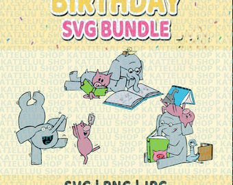 Elephant and piggie svg, png, elephant svg, piggie svg, gerald and piggie svg download. Anime transparent sticker, mo willems clip art