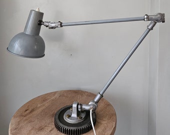 Unique gray metal architect's lamp | RIJO | adjustable desk lamp | 1950s