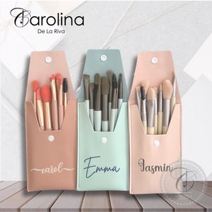 Personalised Portable Makeup Brush Set | Foundation Eyebrow Concealer Brushes | Coquette | Bridesmaid gifts | Gifts for Mother's Day